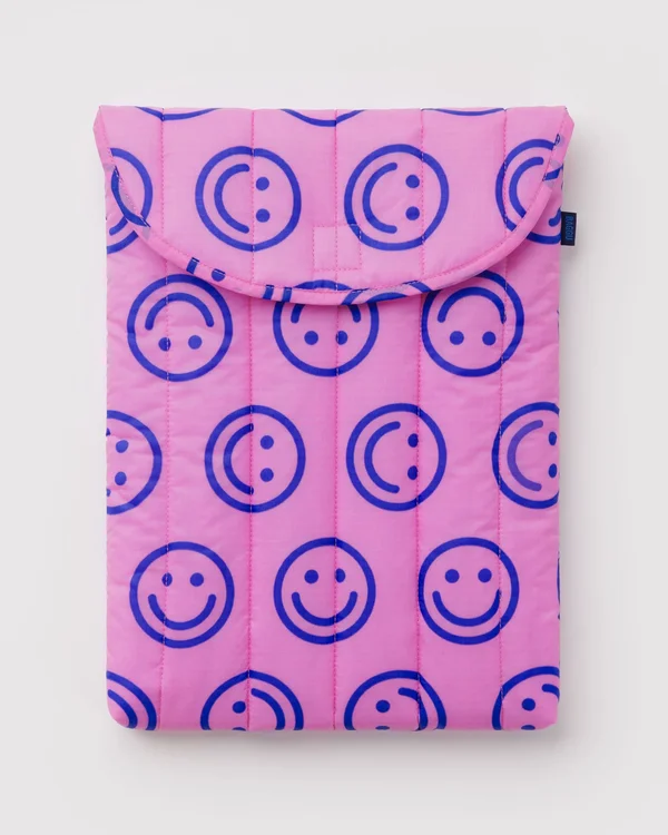 Puffy Laptop Sleeve 16" - Pop Pink Happy