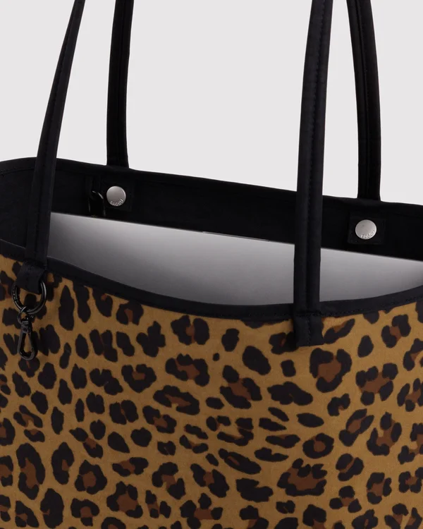 Medium Nylon Reversible Tote - Leopard Mix - Material: heavyweight-nylon