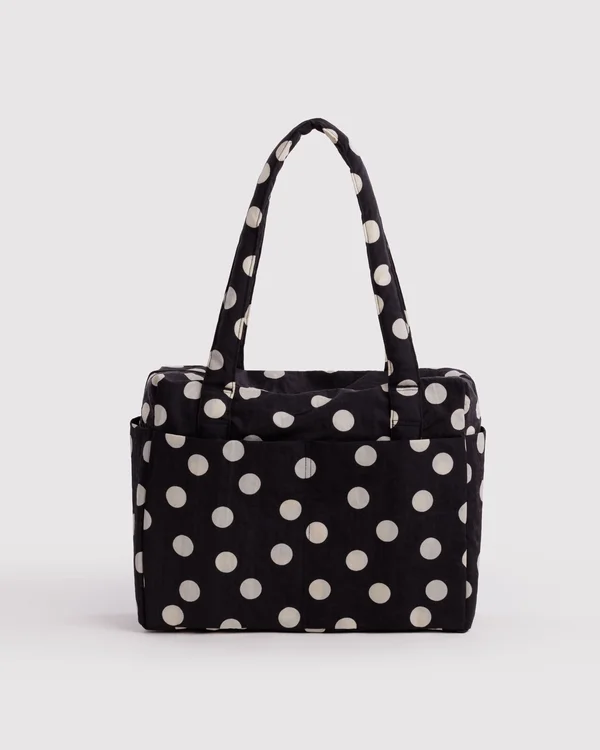 Small Cloud Carry-On - Black And Cream Polka Dot - Size: OS