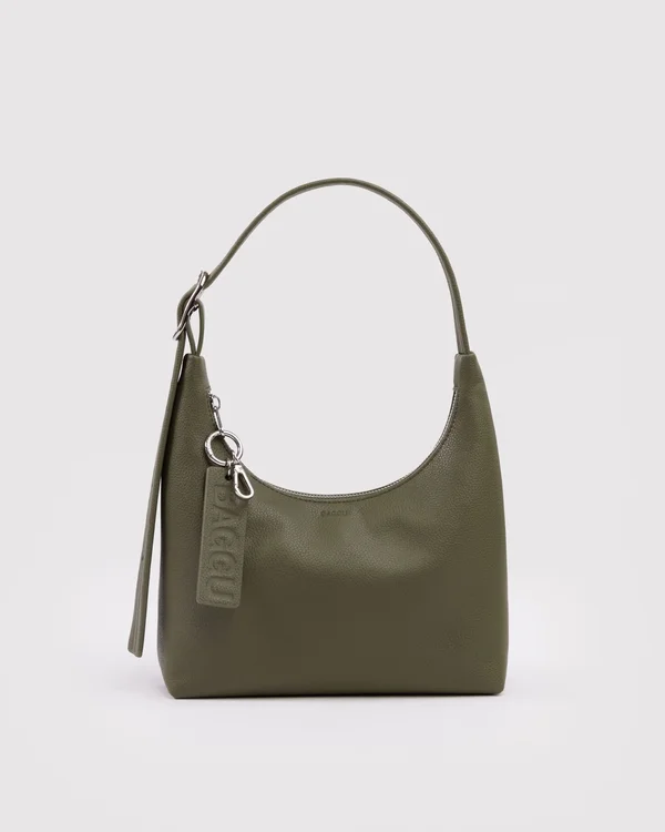 Mini Recycled Leather Shoulder Bag - Loden - Size: OS