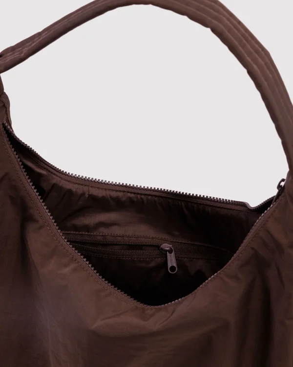 Nylon Shoulder Bag - Coffee