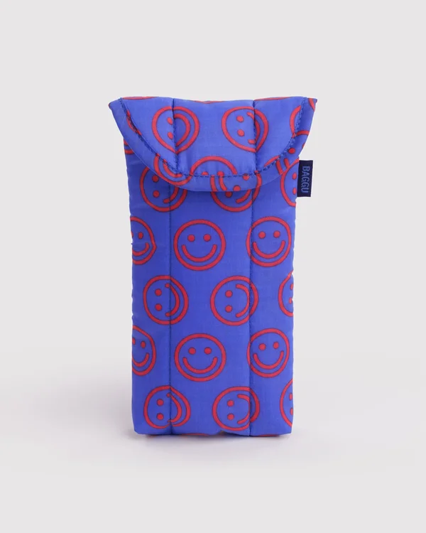 Puffy Glasses Sleeve - Mini Cobalt Happy