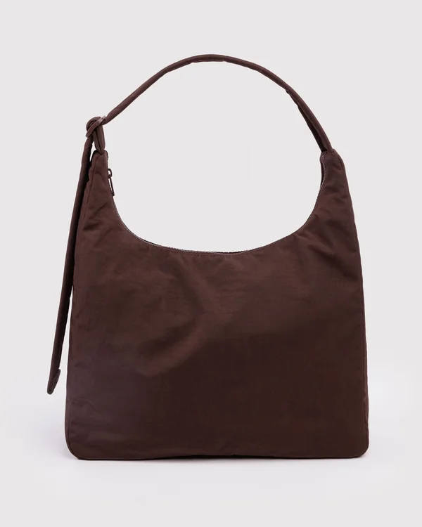 Nylon Shoulder Bag - Coffee