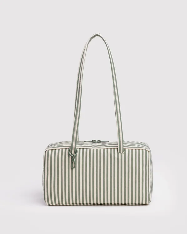Nylon Bowler Bag - Sage Stripe - Material: heavyweight-nylon