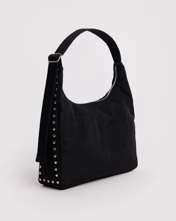Nylon Shoulder Bag - Studs - Material: heavyweight-nylon