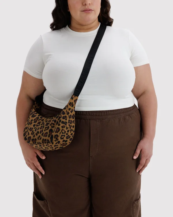 Small Nylon Crescent Bag - Leopard