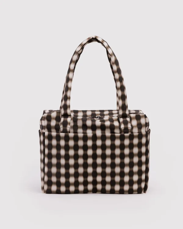 Small Cloud Carry-On - Blurred Gingham Brown - Size: OS