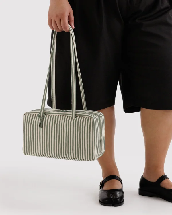 Nylon Bowler Bag - Sage Stripe - Material: heavyweight-nylon