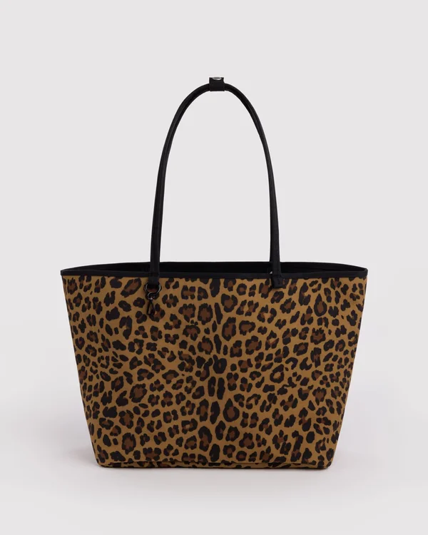 Large Nylon Reversible Tote - Leopard Mix - Material: heavyweight-nylon