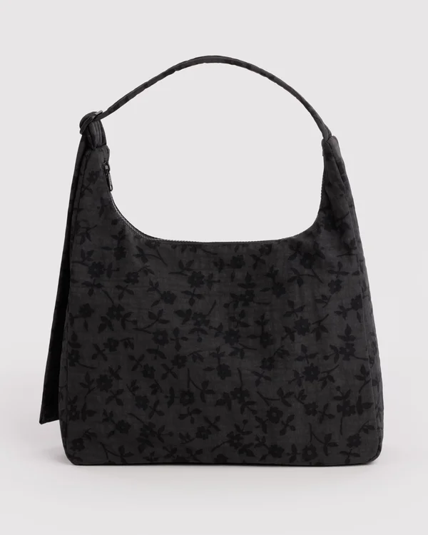 Nylon Shoulder Bag - Charcoal Ditsy Floral