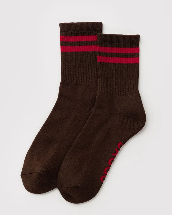 Ribbed Sock - Coffee Stripe - Size: OS