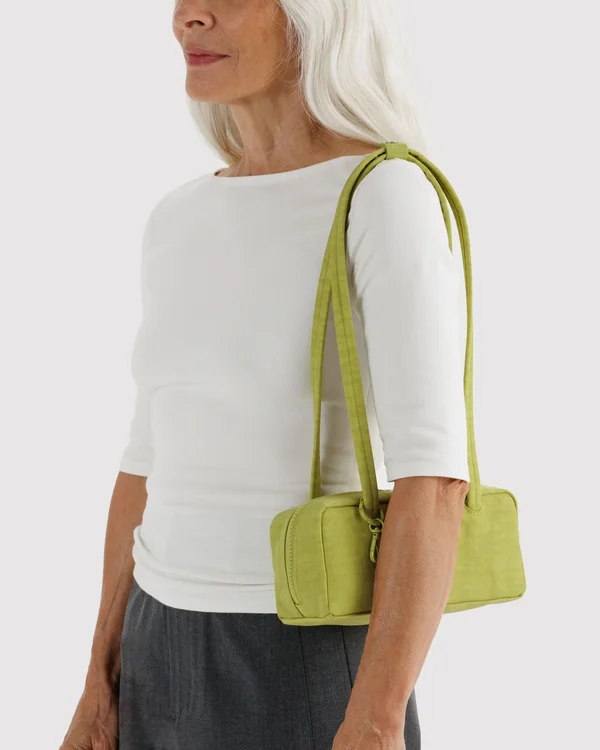 Small Nylon Bowler Bag - Chartreuse
