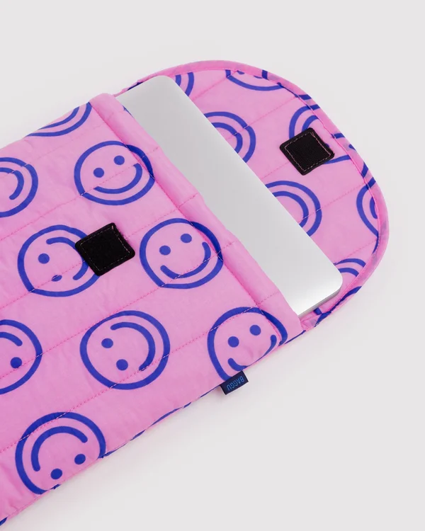 Puffy Laptop Sleeve 16" - Pop Pink Happy