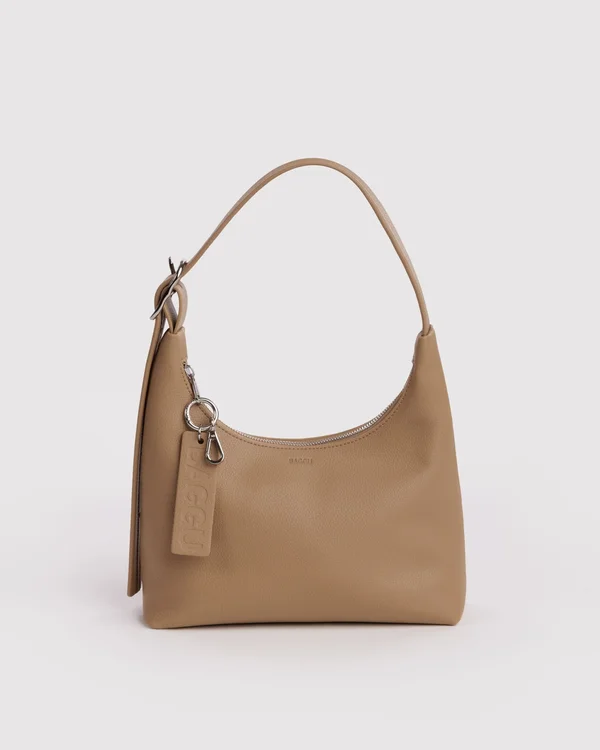 Mini Recycled Leather Shoulder Bag - Dune - Size: OS