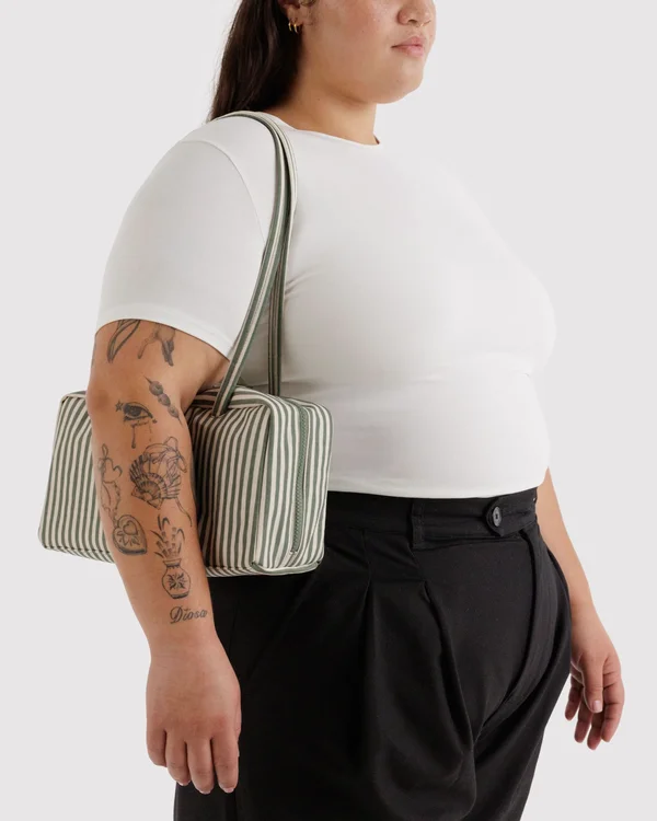 Nylon Bowler Bag - Sage Stripe - Material: heavyweight-nylon