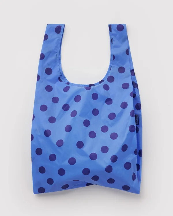 Standard Baggu - Blue Polka Dot - Material: ripstop-nylon