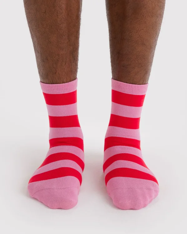Crew Sock - Pink Stripe