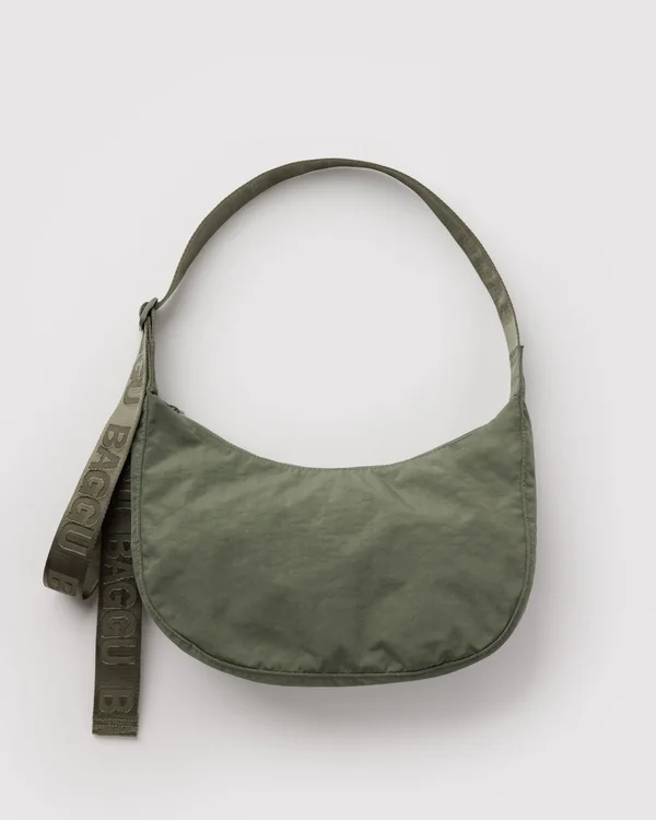 Medium Nylon Crescent Bag - Caper - Size: OS