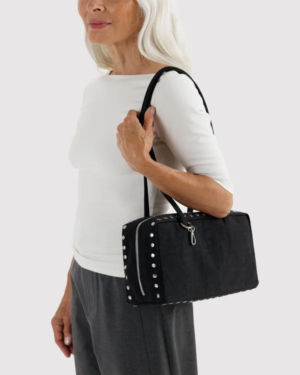 Nylon Bowler Bag - Studs - Size: OS